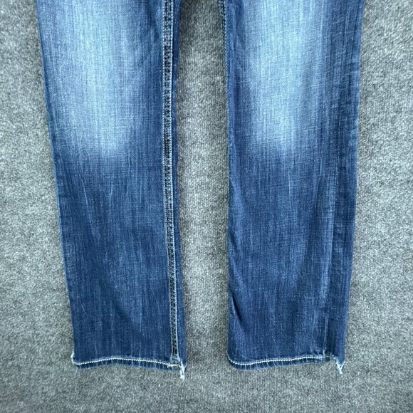 Buckle BKE Jake Jeans Mens 31L X 32 Blue Western‎ Cowboy Rodeo Straight Whiskers - Picture 3 of 16